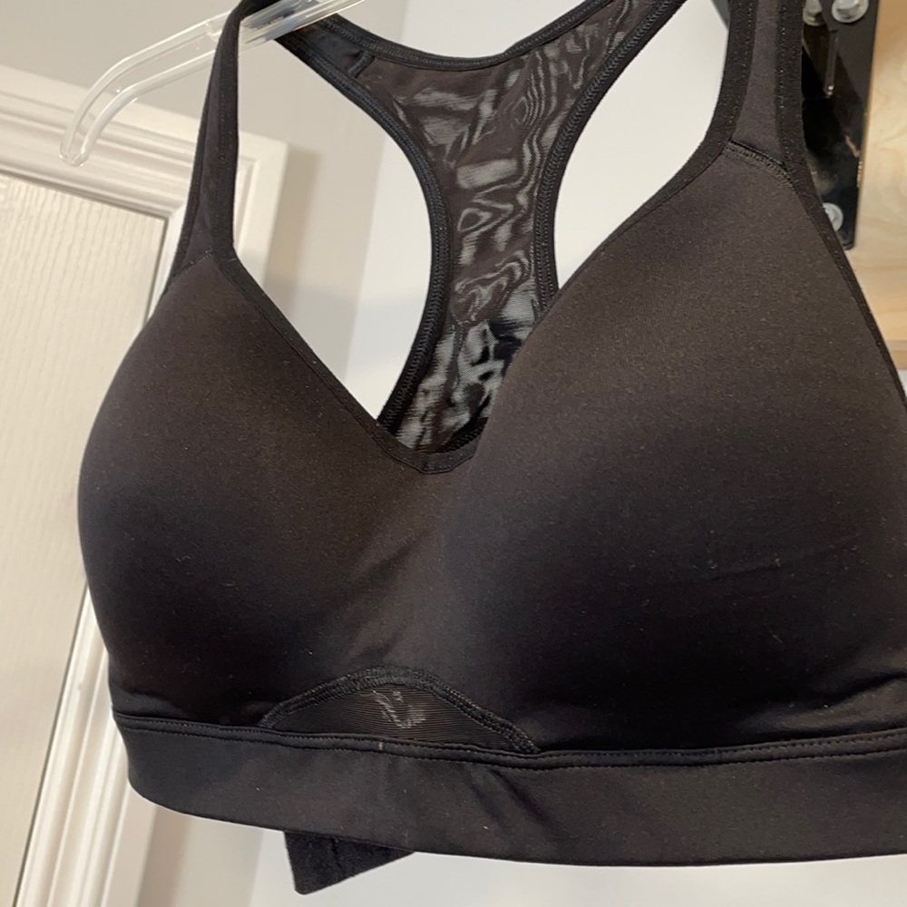 Old Navy black sport bra with mesh detail